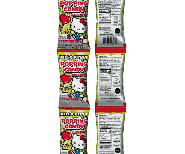 8287-01 Hello Kitty Popping Candy & Lollipop Strawberry Flavor