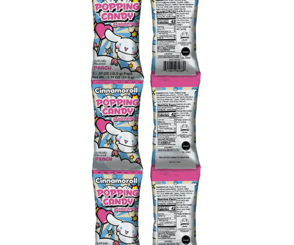 8288-01 Cinnamoroll Popping Candy & Lollipop Peach Flavor