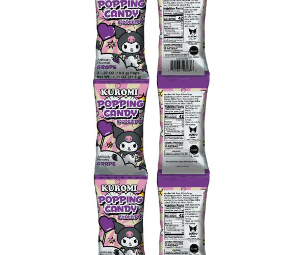 Kuromi Popping Candy & Lollipop Grape Flavor Kuromi Popping Candy & Lollipop Grape Flavor